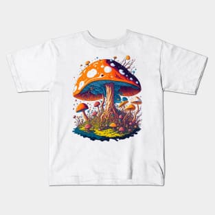 Magic Forest Mushrooms Kids T-Shirt